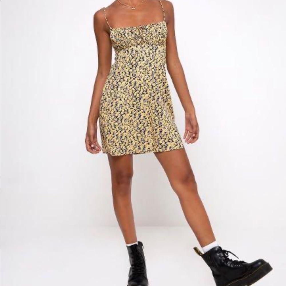 Motel Mala Printed Babydoll Mini Dress
